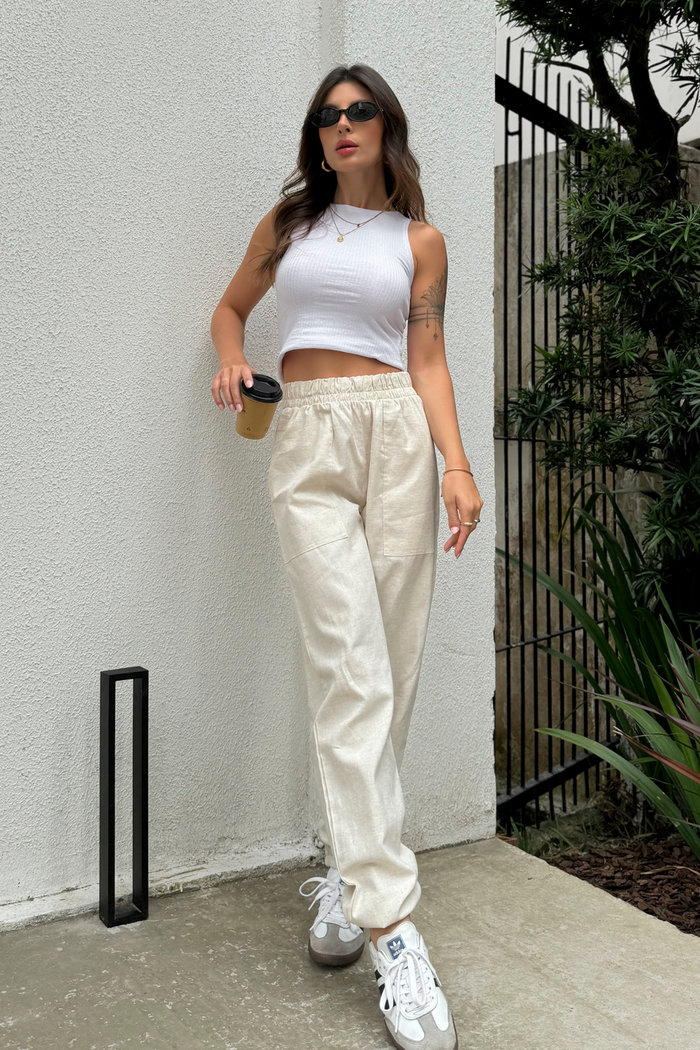 Calça Jogger com Elástico Luxo Urbano