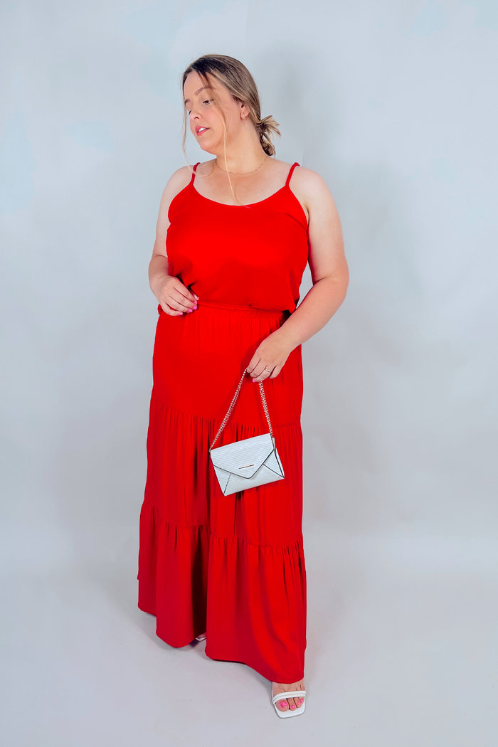 Regata em Viscose Pami Vermelha Luxo Urbano