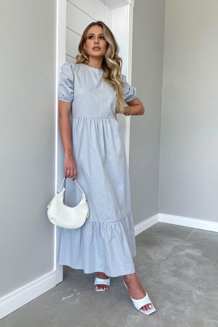 Vestido Victoria Cinza Luxo Urbano