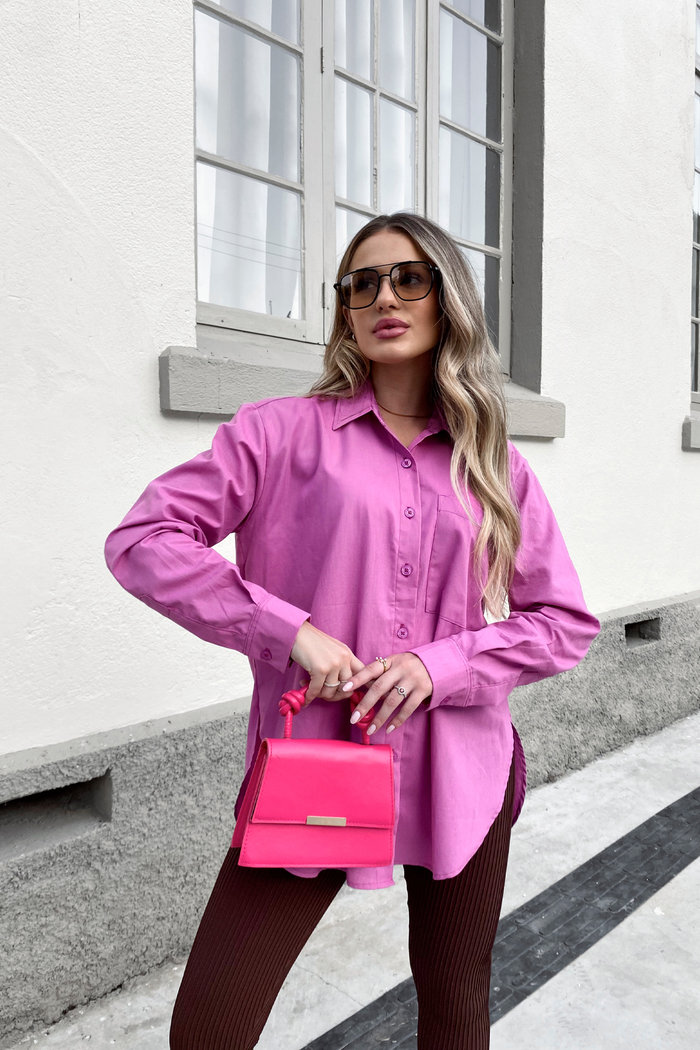 Camisa Rosa Maitê em Tricoline Luxo Urbano