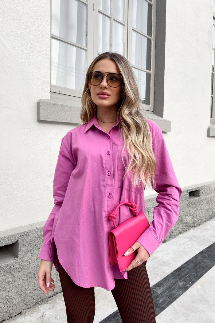 Camisa Rosa Maitê em Tricoline Luxo Urbano