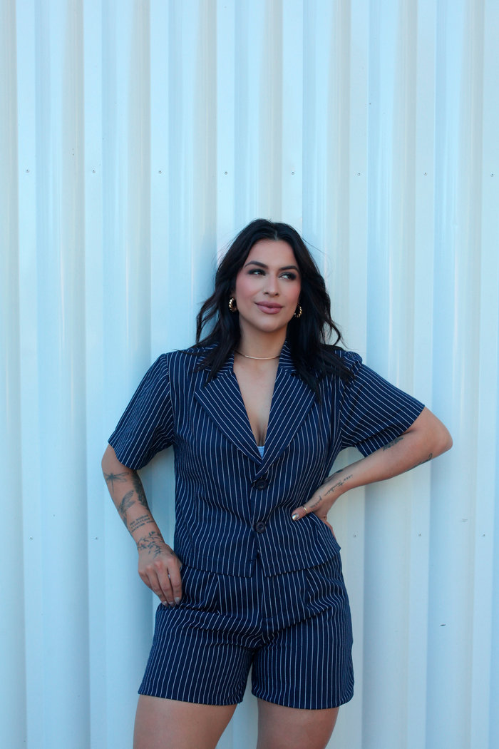 Blazer Risca de Giz Luxo Urbano