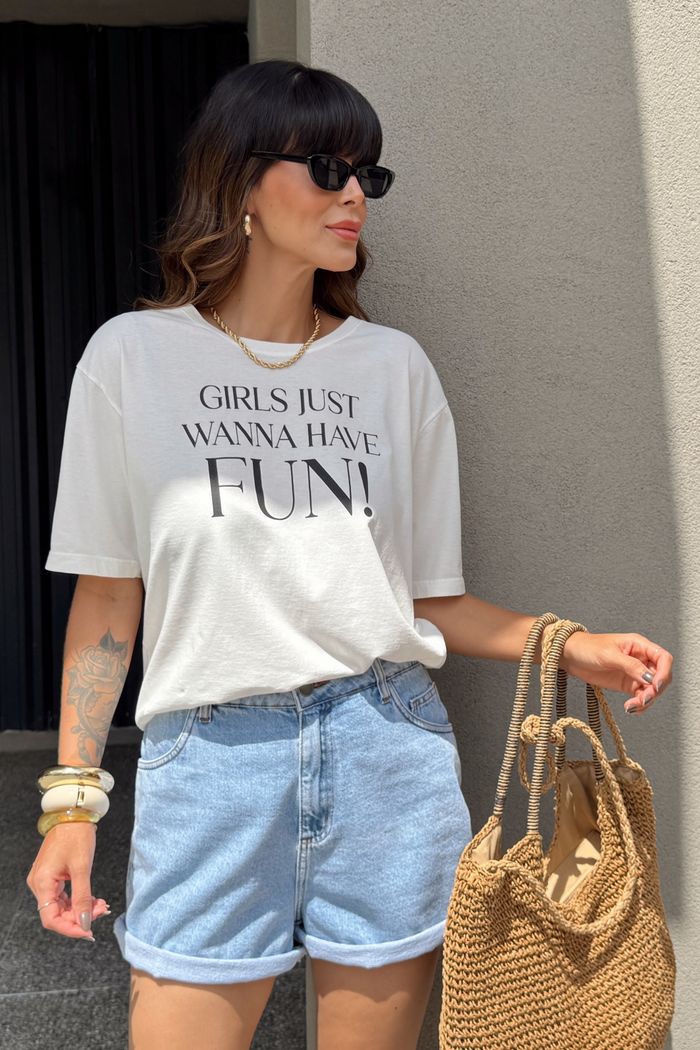 T-SHIRT ESTONADA GIRLS JUST FUN OFF WHITE