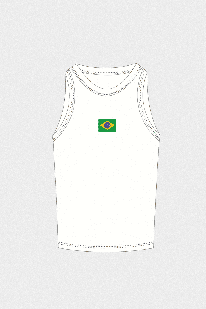 PRÉ-VENDA REGATA VALENTINA BRAZILIAN FLAG OFF WHITE