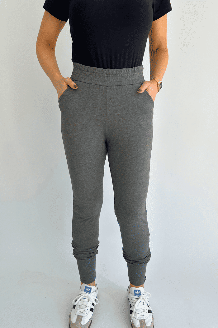 Calça Moletom Feminina Corina - Mescla Escuro