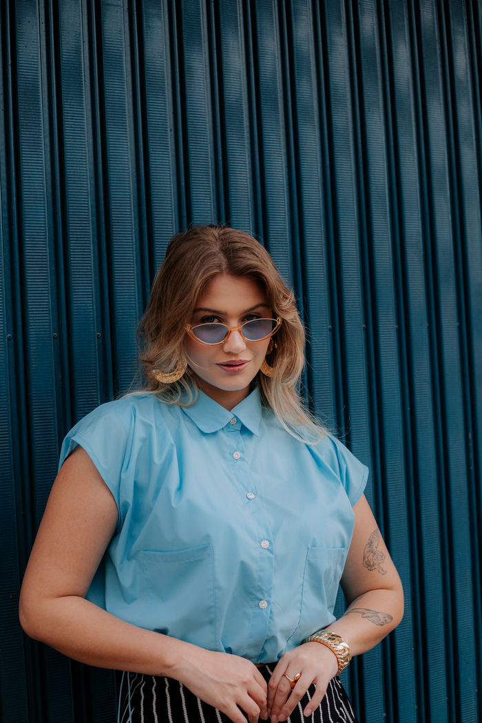 CAMISA CROPPED MARA AZUL
