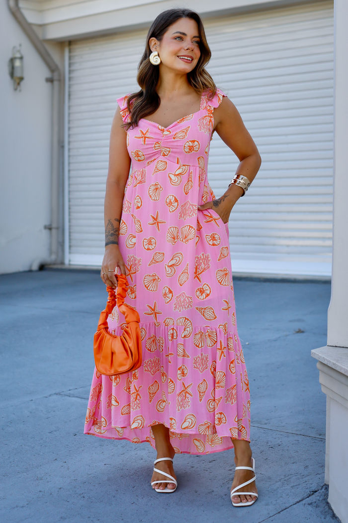 Vestido Mayana em Tecido Plano de Viscose com Forro - Rosa Fundo do Mar