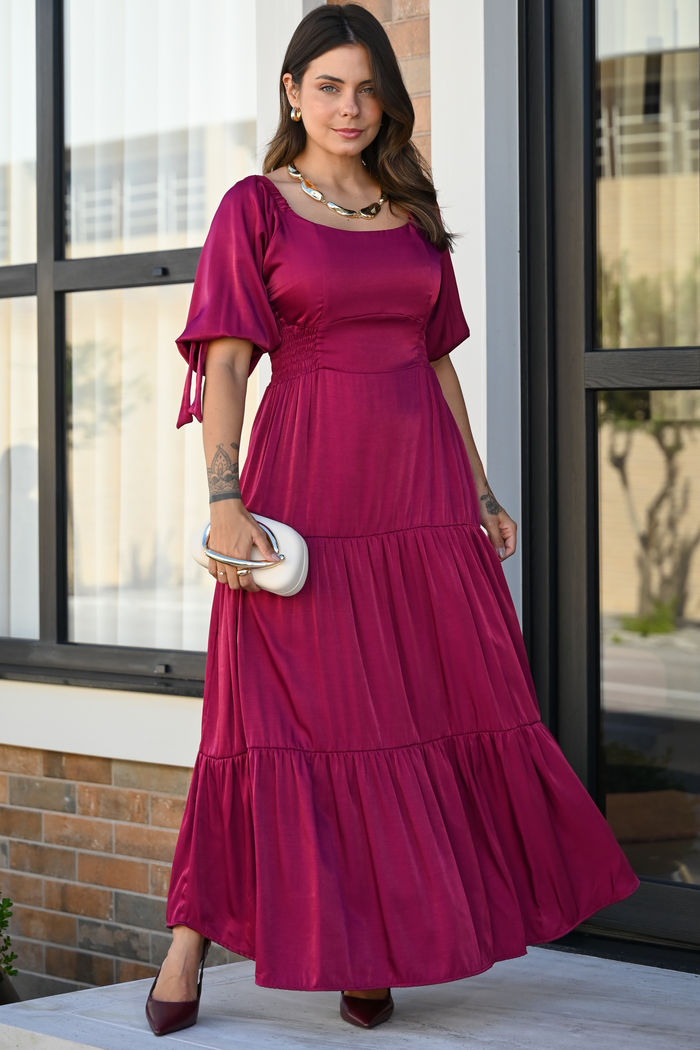 Vestido Letícia - Burgundy