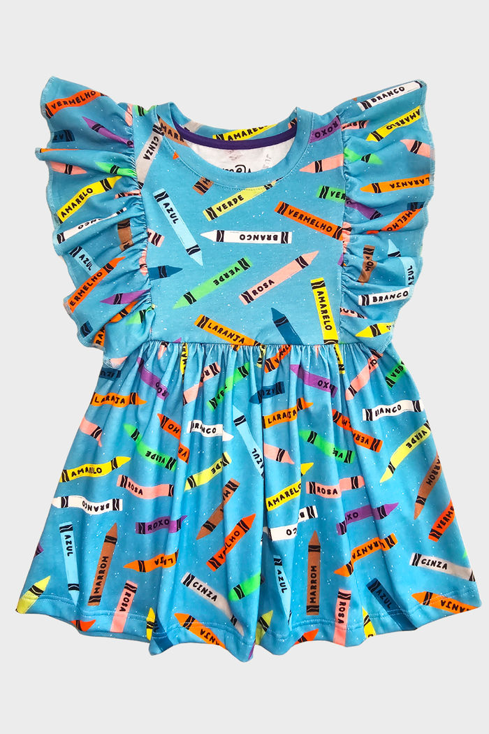 VESTIDO BABADOS GIZ DE CERA