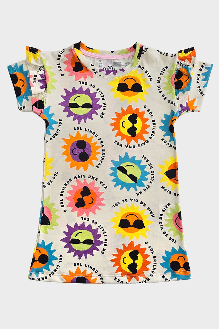 VESTIDO BABADOS SOL COLORIDO (SEGUNDA QUALIDADE)