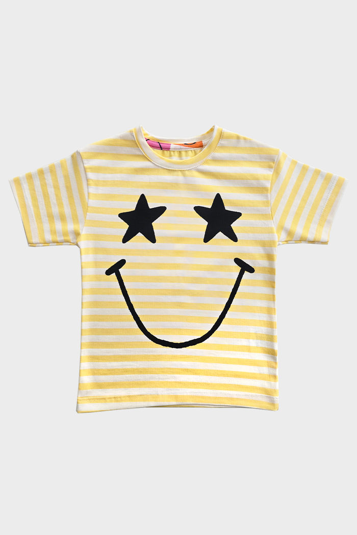 CAMISETA UNISSEX LISTRADA FELIZ