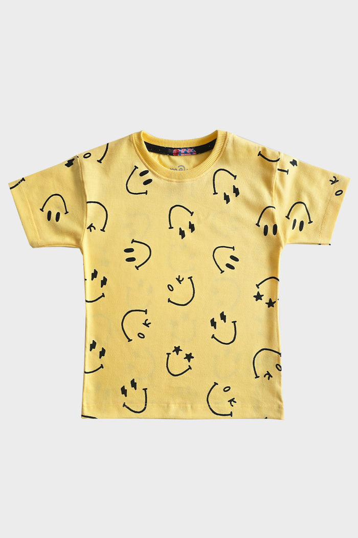 CAMISETA UNISSEX AMARELA CARINHAS