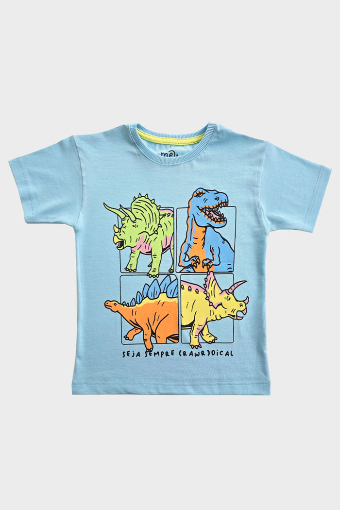 CAMISETA UNISSEX AZUL DINO RAWDICAL