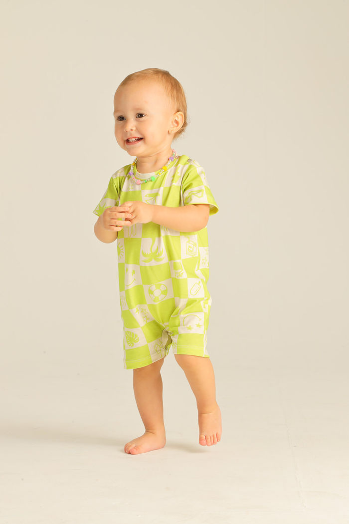 MACACÃO UNISSEX BEBÊ QUADRI VERDINHO