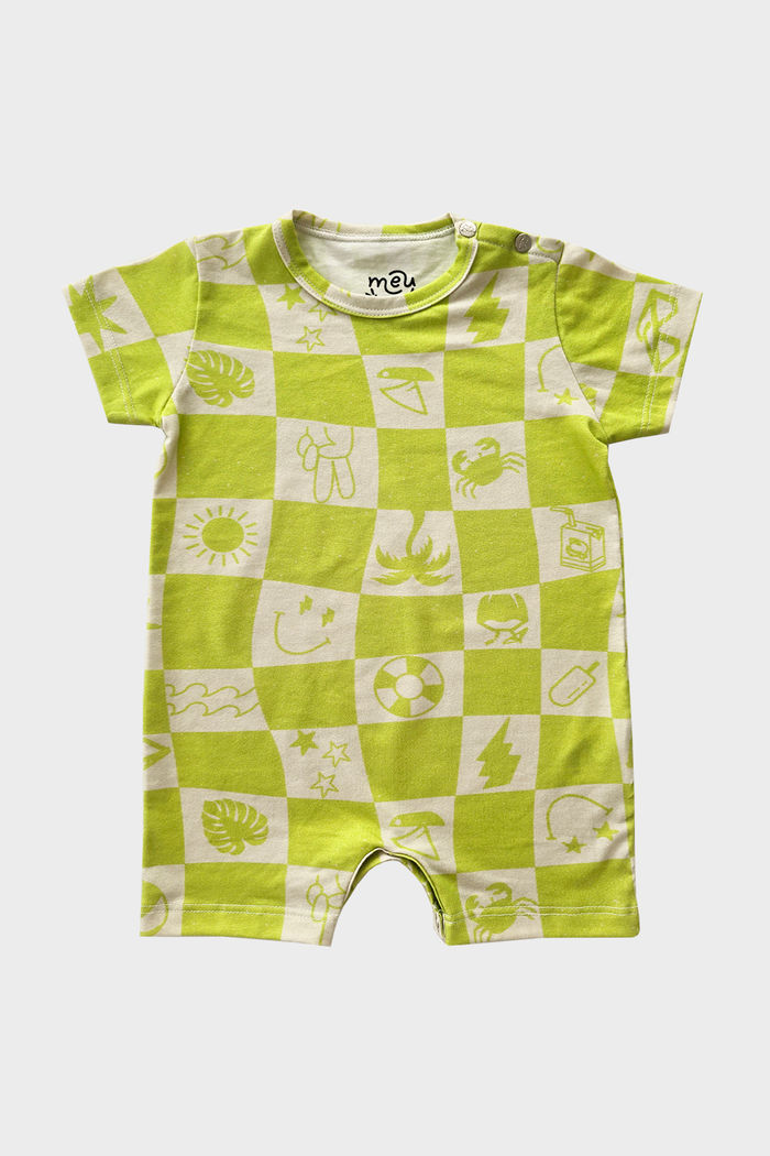 MACACÃO UNISSEX BEBÊ QUADRI VERDINHO