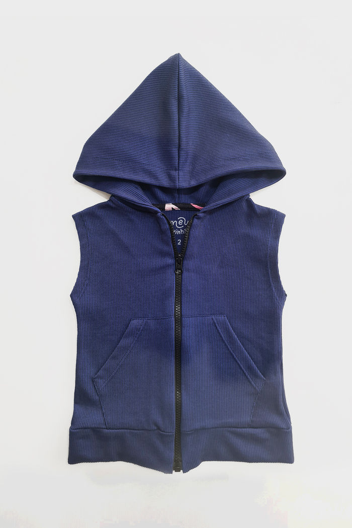 COLETE UNISSEX CANELADO JEANS (SEGUNDA QUALIDADE)