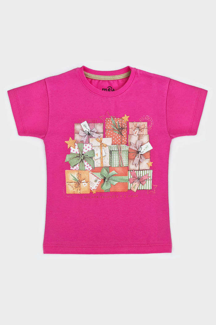 CAMISETA MENINA PRESENTES ROSA