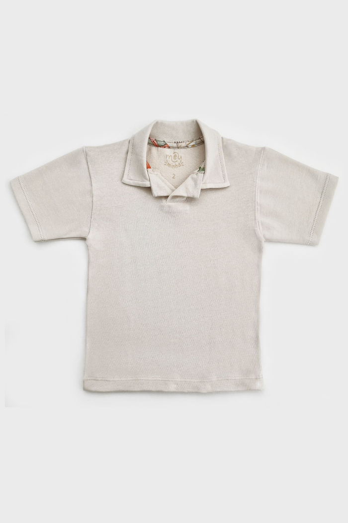 CAMISA COM GOLA BEGE