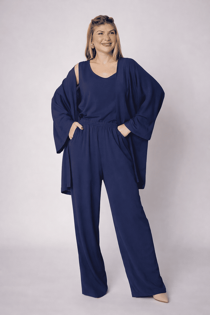 Conjunto Aline Azul Marinho - 3 Peças