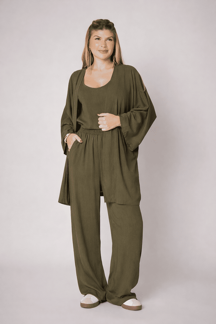 Conjunto Aline Folha Seca - 3 Peças