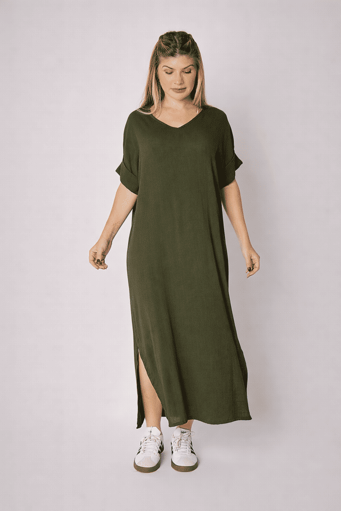 Vestido Elen Folha Seca