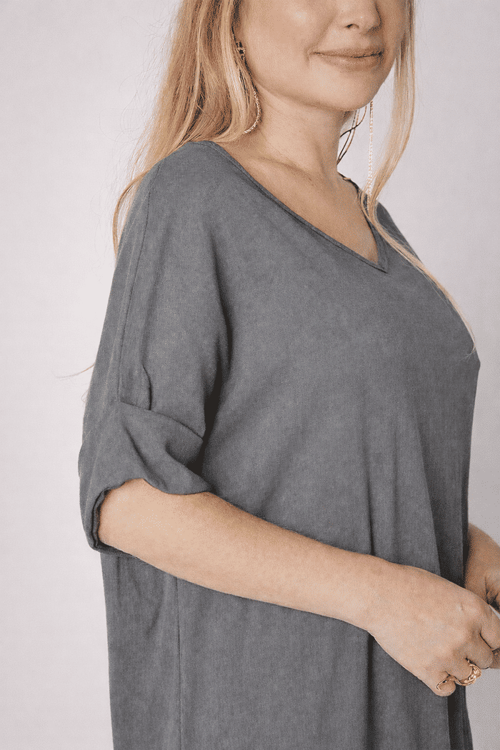 Vestido Elen Cinza Mineral