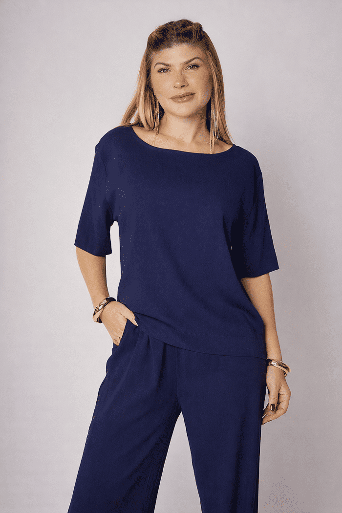 Blusa Chloe Azul Marinho