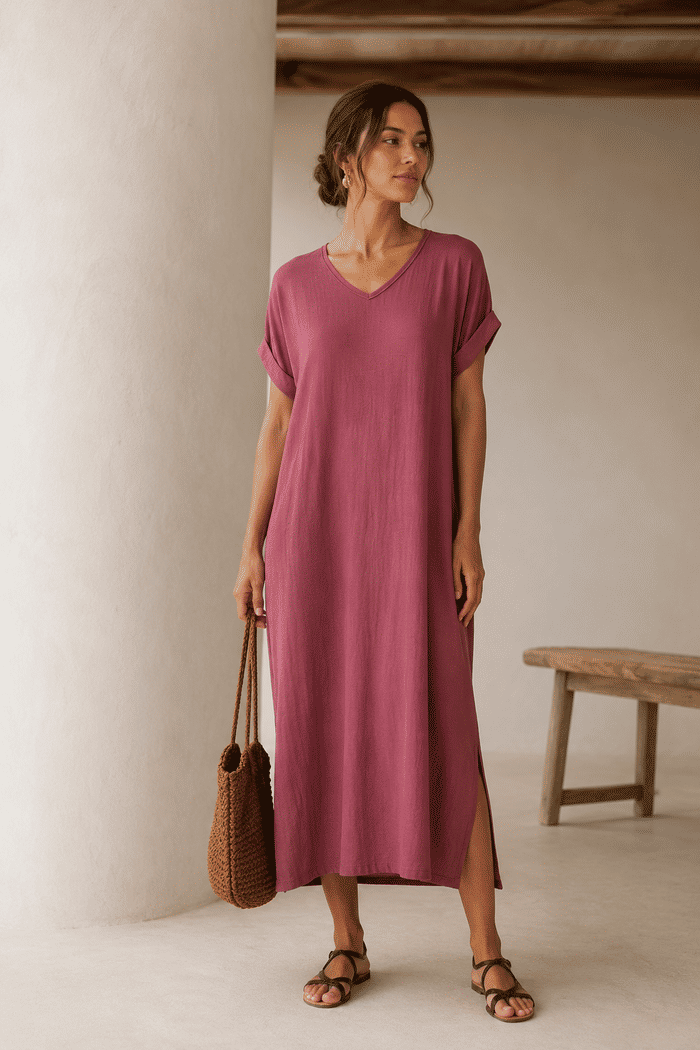 Vestido Elen Framboesa