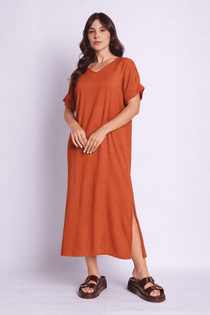 Vestido Elen Terracota