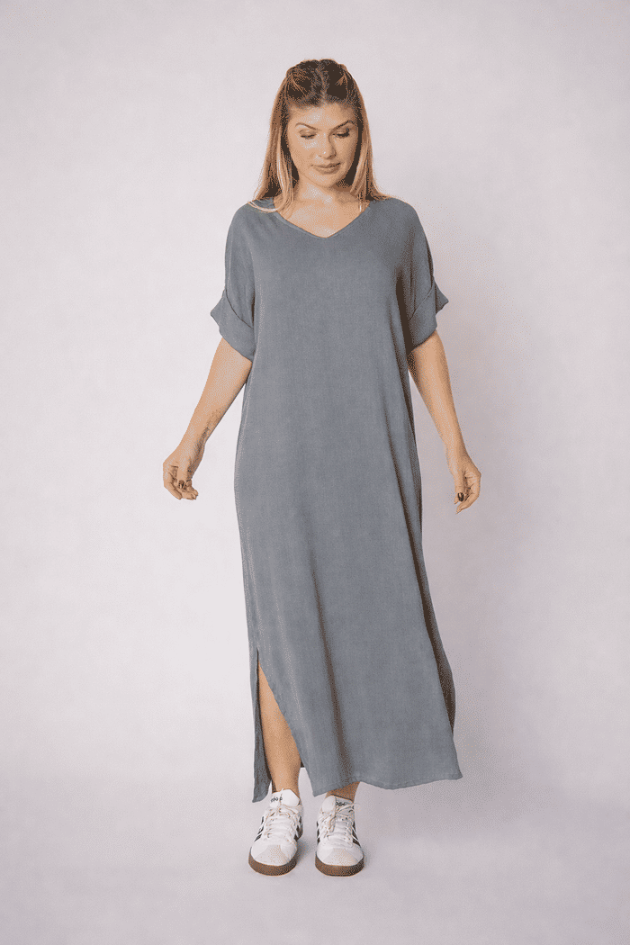 Vestido Elen Cinza Mineral