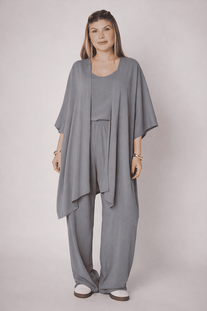Kimono Eli Cinza Mineral
