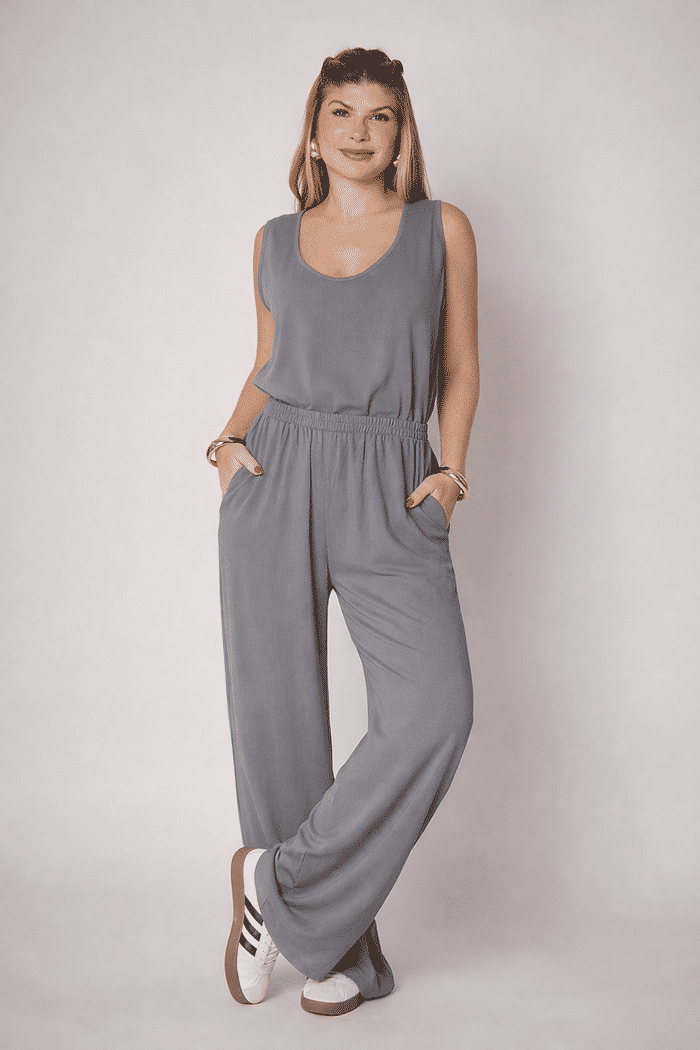 Conjunto Valentina Cinza Mineral - 2 Peças