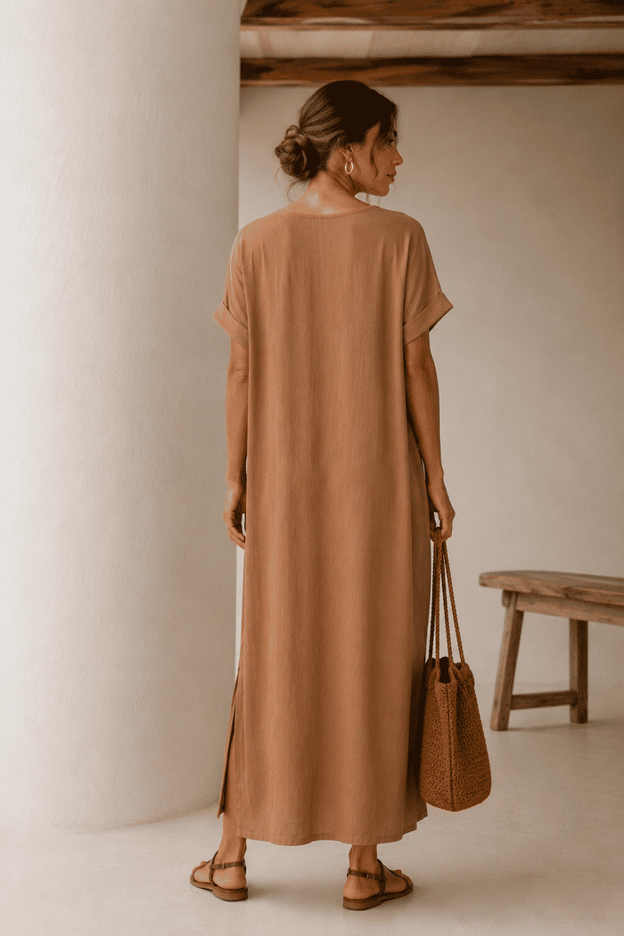 Vestido Elen Camel