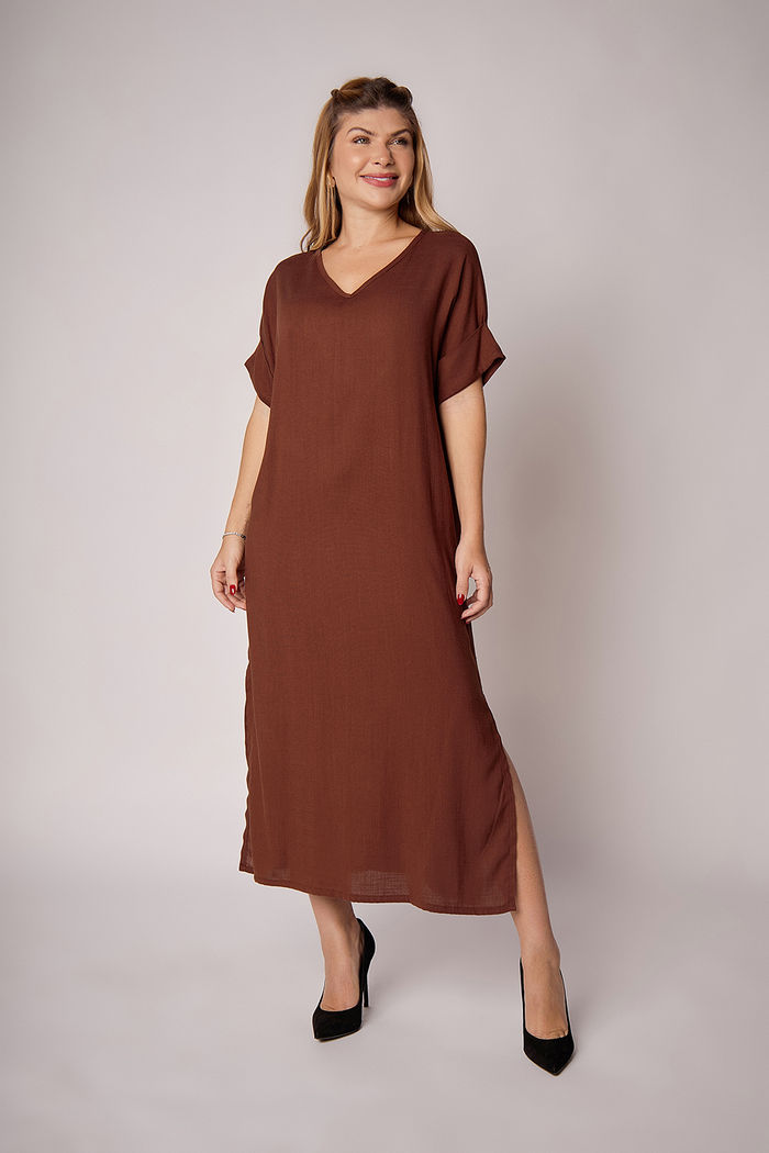 Vestido Elen Marrom