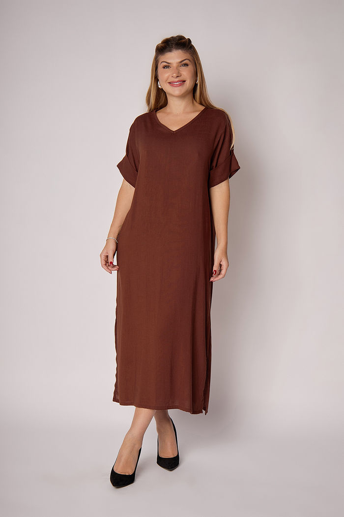 Vestido Elen Marrom