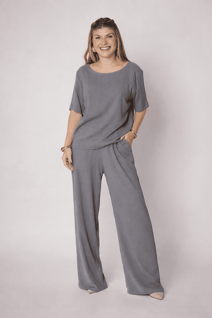 Conjunto Chloe Cinza Mineral - 2 Peças