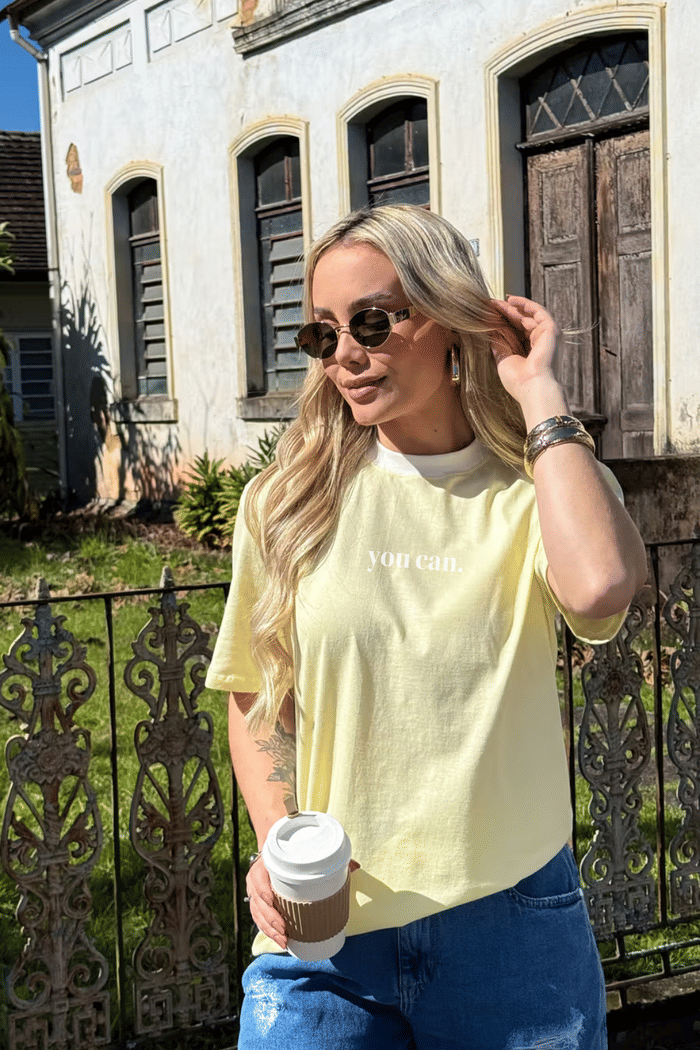 Camiseta Retrô - You Can - Amarela