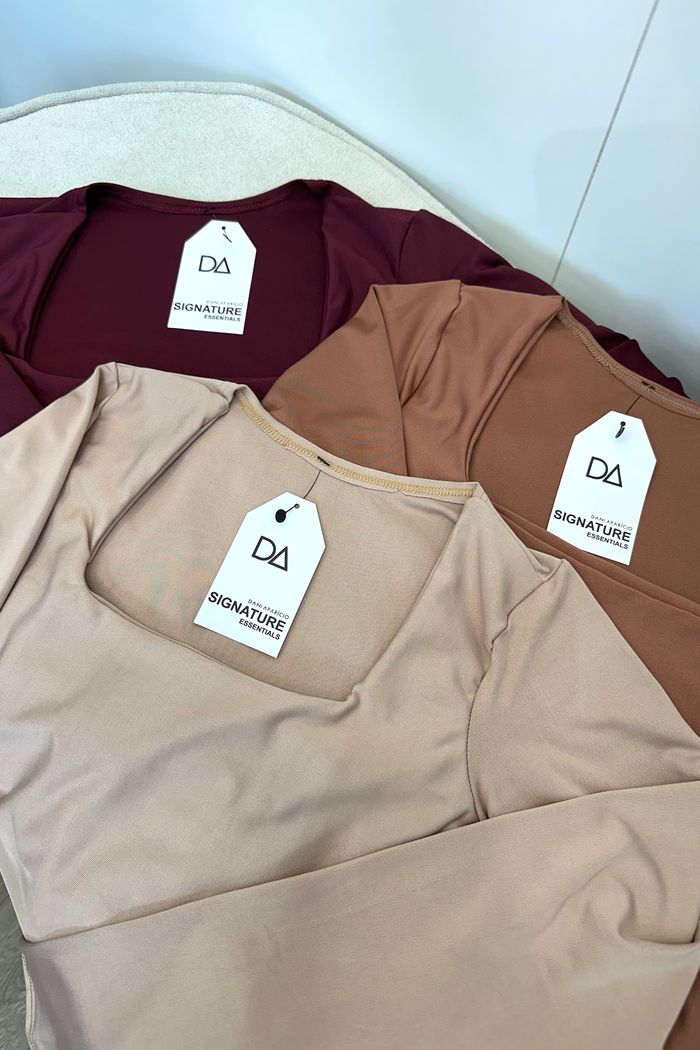 KIT 3 BODYS SUPLEX PREMIUM TERROSOS Nude / Marrom / Burgundy