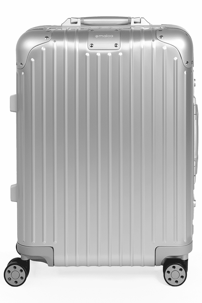 Mala de Viagem Pequena de Bordo 10 kg em Aluminio Dubai Maloa Prata
