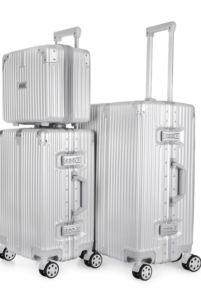 Kit de Viagem com 3 Peças Policarbonato ABS Noruega Maloa Prata