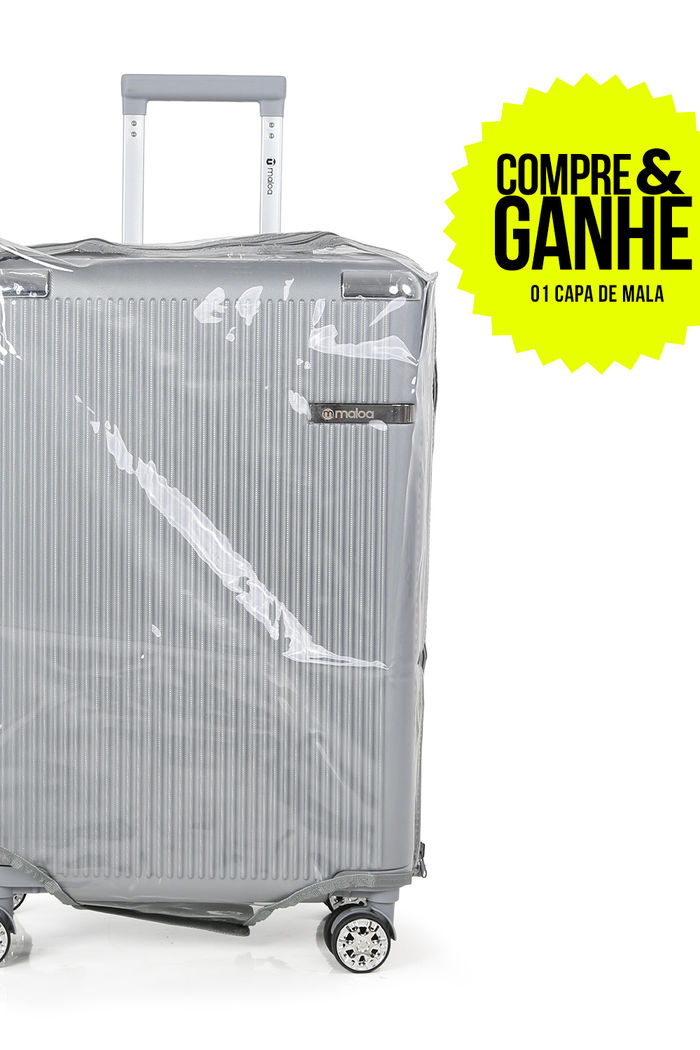 Compre Mala de Viagem Croácia Grande 32kg Prata e Ganhe 1 Capa Transparente