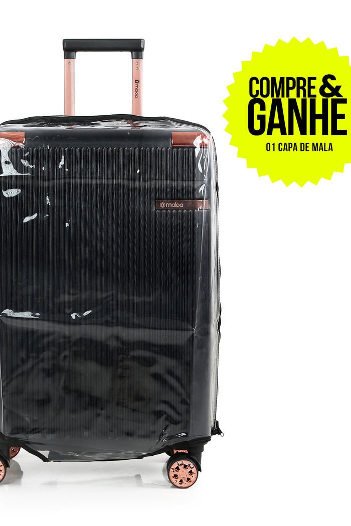 Compre Mala de Viagem Croácia Grande 32kg Preta e Ganhe 1 Capa Transparente