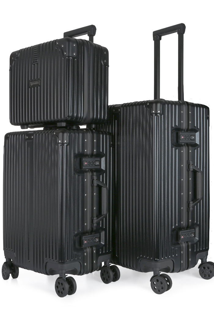 Kit de Viagem com 3 Peças Policarbonato ABS Noruega Maloa Preto