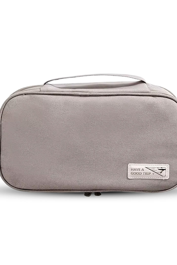 Organizador Porta Lingerie com 2 Compartimentos em Poliéster Cinza