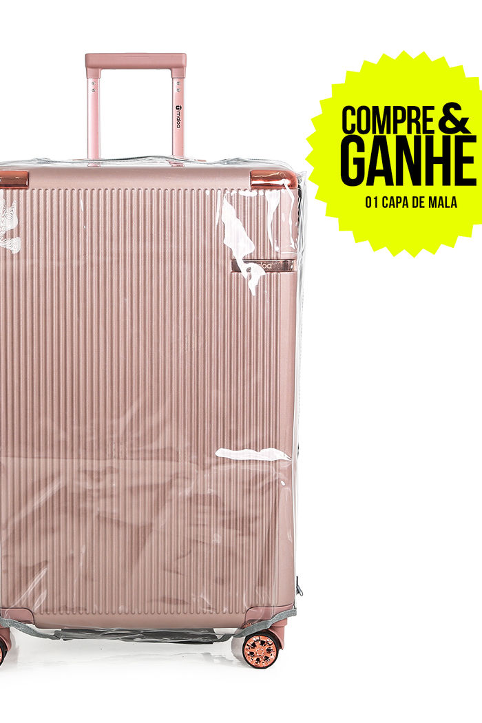 Compre Mala de Viagem Croácia Grande 32kg Rose e Ganhe 1 Capa Transparente
