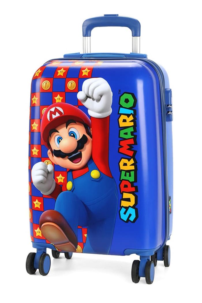 Mala de Viagem Pequena de Bordo 10kg Infantil Super Mario