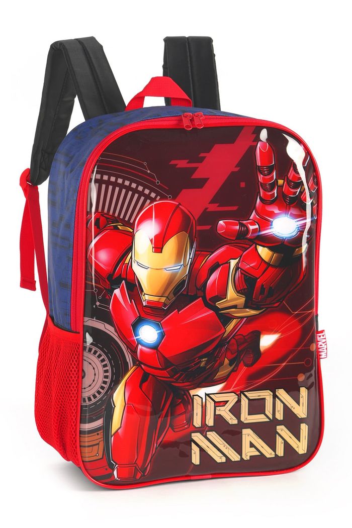 Mochila Escolar Infantil de Ombro Homem de Ferro Vermelho