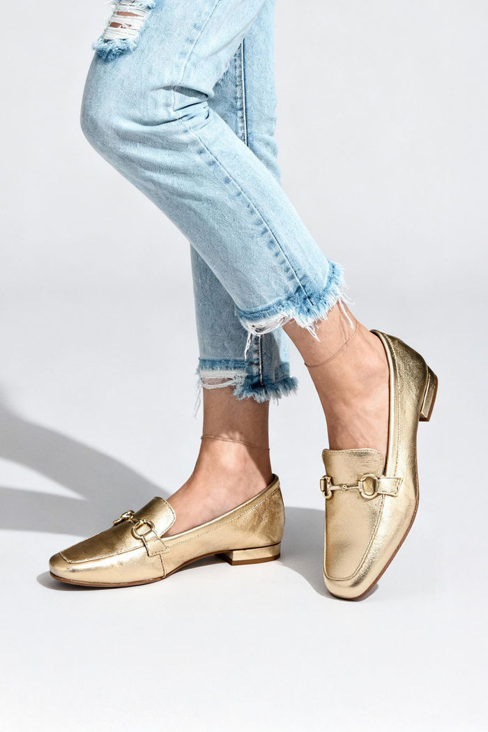 Mocassim Tradicional em Couro Chamapagne