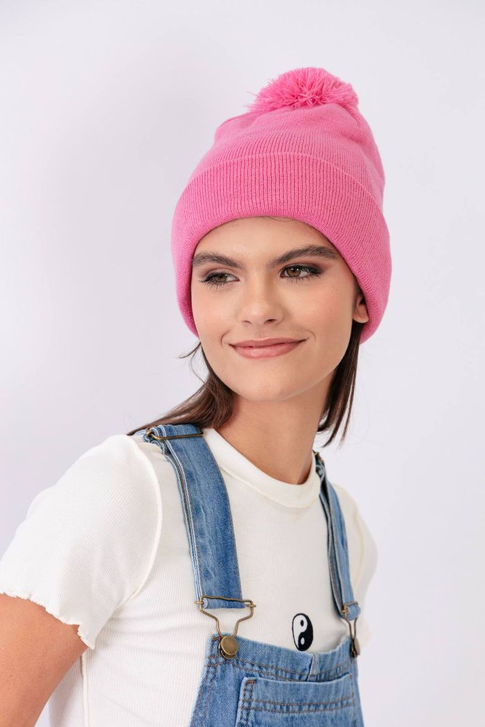 GORRO ROSA COM POMPOM