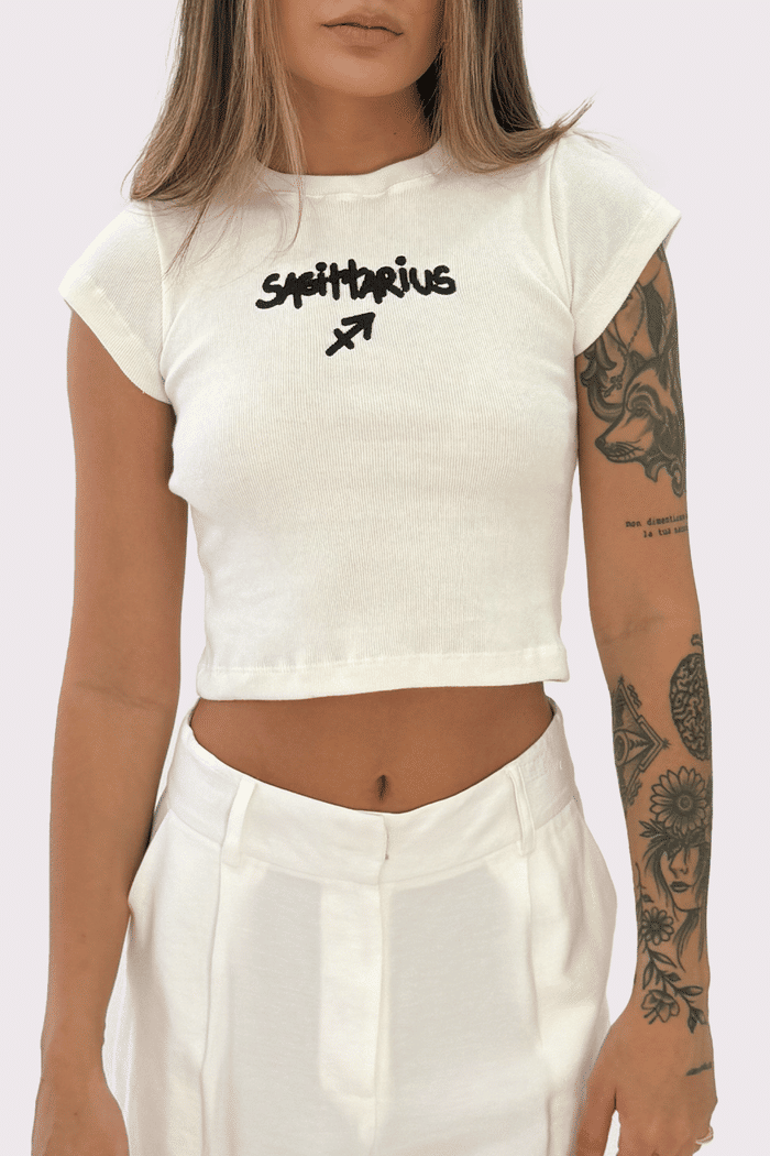 baby tee cropped zodiac sagittarius mundo lolita